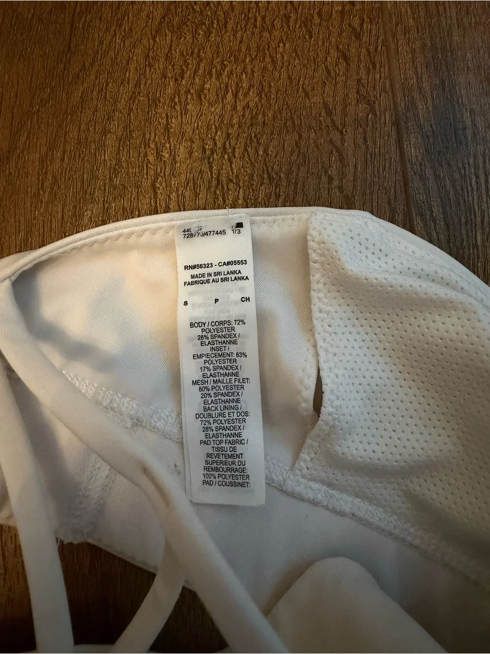 Nike White High-Neck Sports Bra Top with Rainbow Center Stripe